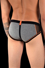 MEDIUM Construction Brief Private Structure Orange Combo 2-26 - SexyMenUnderwear.com