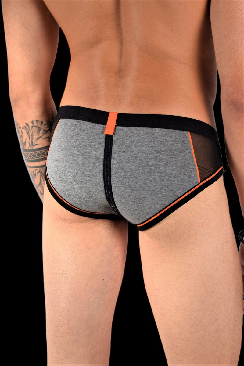 MEDIUM Construction Brief Private Structure Orange Combo 2-26 - SexyMenUnderwear.com