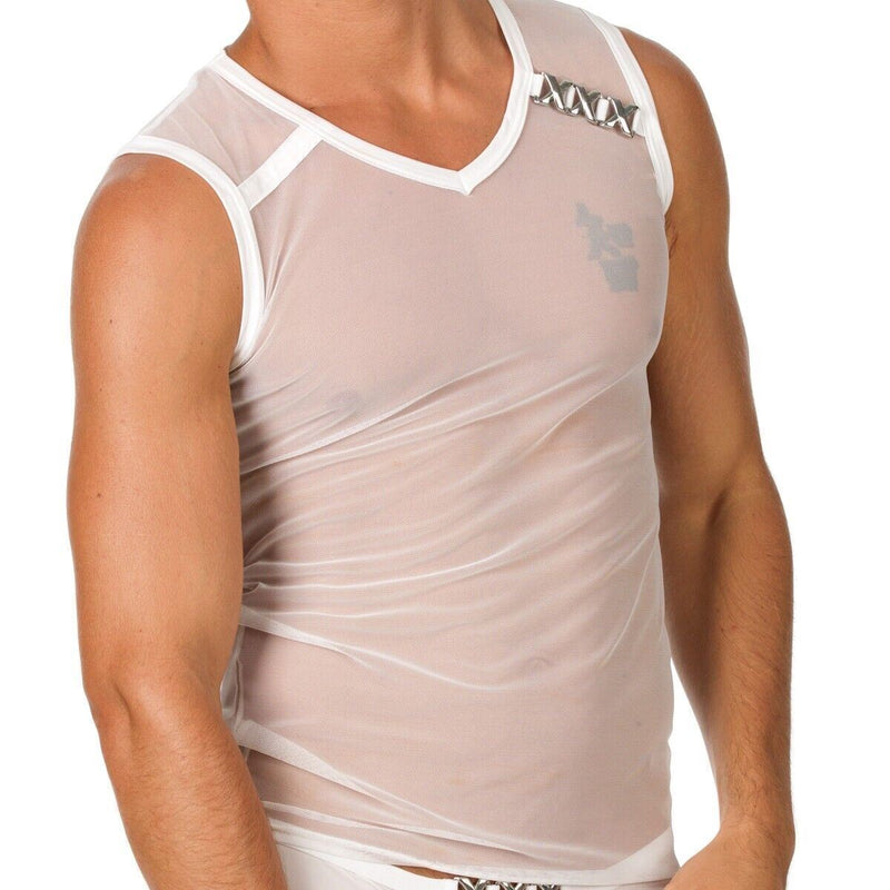 MEDIUM Gregg Homme Kit Tank + Boxer PIMP See-Thru White 96622-05 GT2 - SexyMenUnderwear.com
