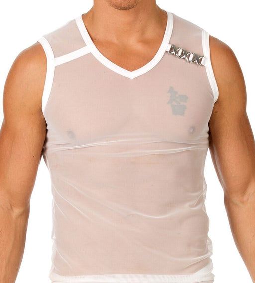 MEDIUM Gregg Homme Kit Tank + Boxer PIMP See-Thru White 96622-05 GT2 - SexyMenUnderwear.com