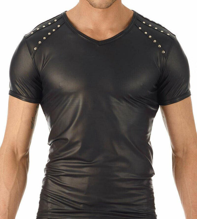 MEDIUM Gregg Homme T-shirt Lure Leather-Look Shirt 130507 GT1 - SexyMenUnderwear.com
