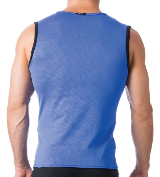 MEDIUM Gregg Homme Tanktop Mesh Shirt V-Neck Classic Tank Blue 102822 GT2 - SexyMenUnderwear.com