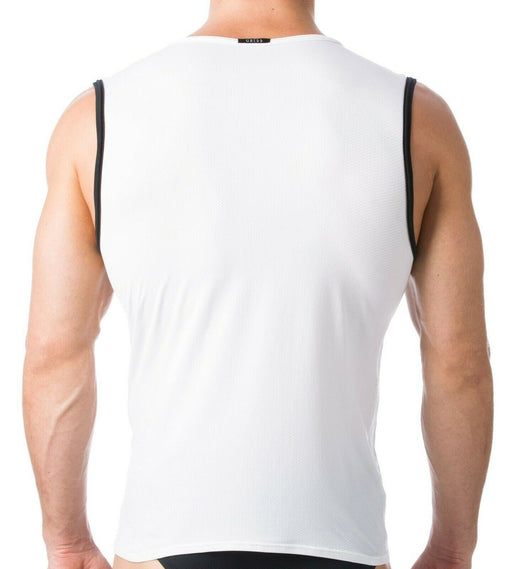 MEDIUM Gregg Homme Tanktop Mesh Shirt V-Neck Classic Tank White 102822 GT2 - SexyMenUnderwear.com