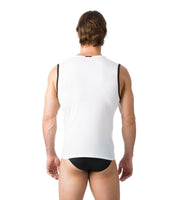 MEDIUM Gregg Homme Tanktop Mesh Shirt V-Neck Classic Tank White 102822 GT2 - SexyMenUnderwear.com