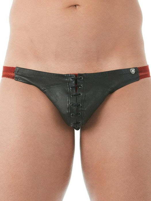 MEDIUM Gregg Homme Thong PLAYER Real Leather Red 143104 6 - SexyMenUnderwear.com