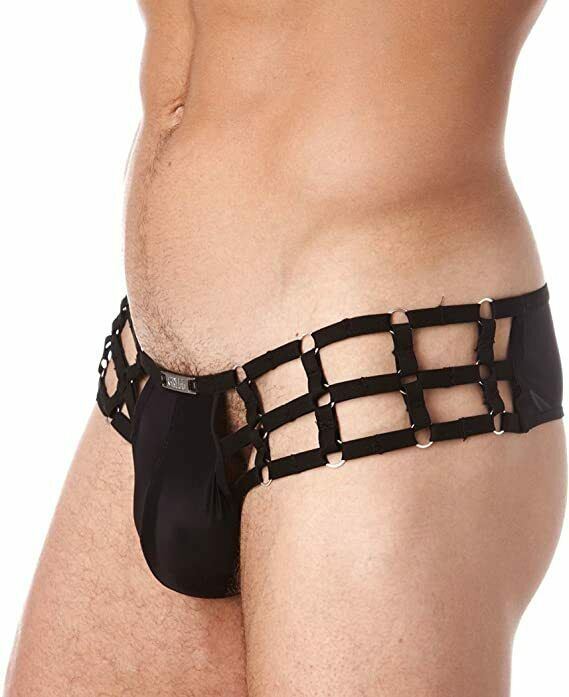 Medium Gregg Homme Thongs Hyper Stretch Liquid Booty Shorts Black 100904 70 - SexyMenUnderwear.com