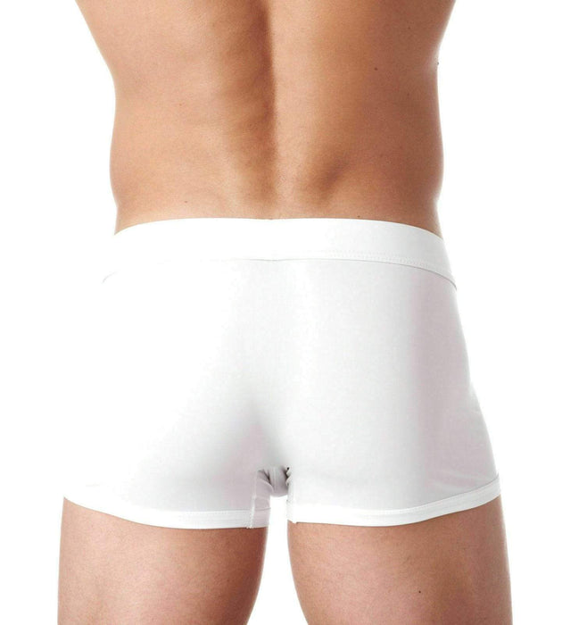 MEDIUM Gregg Homme Trunk Boytoy Rubber-Look Boxer Spandex White 95055 148 - SexyMenUnderwear.com