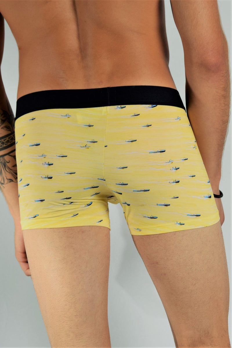 MEDIUM HOM Boxer Homme GEORGE Yellow - SexyMenUnderwear.com