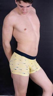 MEDIUM HOM Boxer Homme GEORGE Yellow - SexyMenUnderwear.com