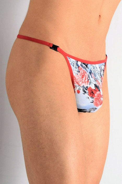 MEDIUM L'Homme Invisible Mesh G-String Thong Flower Red Transparent MY11X 2 - SexyMenUnderwear.com
