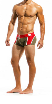 MEDIUM Modus Vivendi Swimwear Multi Swim-Trunk Red JS1821 18 - SexyMenUnderwear.com