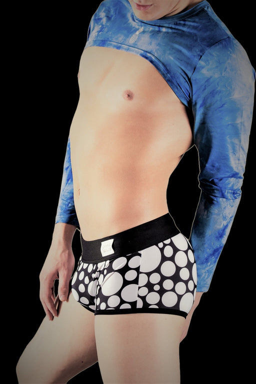 MEDIUM Modus Vivendi Swimwear Polka dot Brazil Cut Boxer Brief Swimsuit Black KS1821 19 - SexyMenUnderwear.com