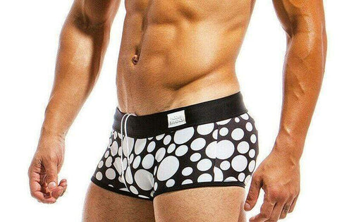 MEDIUM Modus Vivendi Swimwear Polka dot Brazil Cut Boxer Brief Swimsuit Black KS1821 19 - SexyMenUnderwear.com