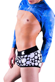 MEDIUM Modus Vivendi Swimwear Polka dot Brazil Cut Boxer Brief Swimsuit Black KS1821 19 - SexyMenUnderwear.com