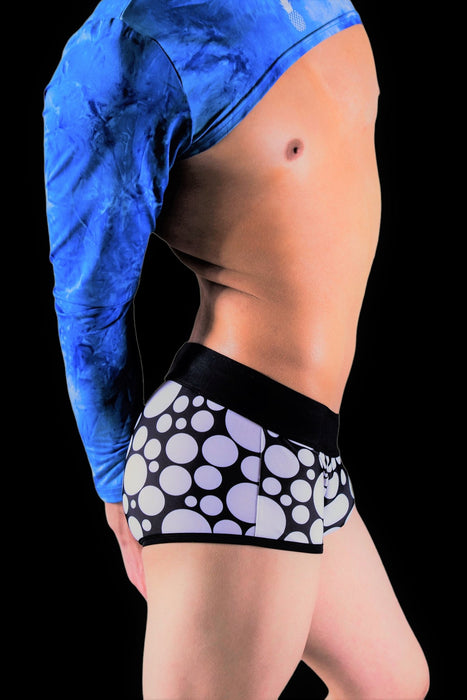 MEDIUM Modus Vivendi Swimwear Polka dot Brazil Cut Boxer Brief Swimsuit Black KS1821 19 - SexyMenUnderwear.com