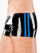 Medium POLYMORPHE Boxer Short Contrast Piping Latex Low Waist Blue MP-074PIP - SexyMenUnderwear.com