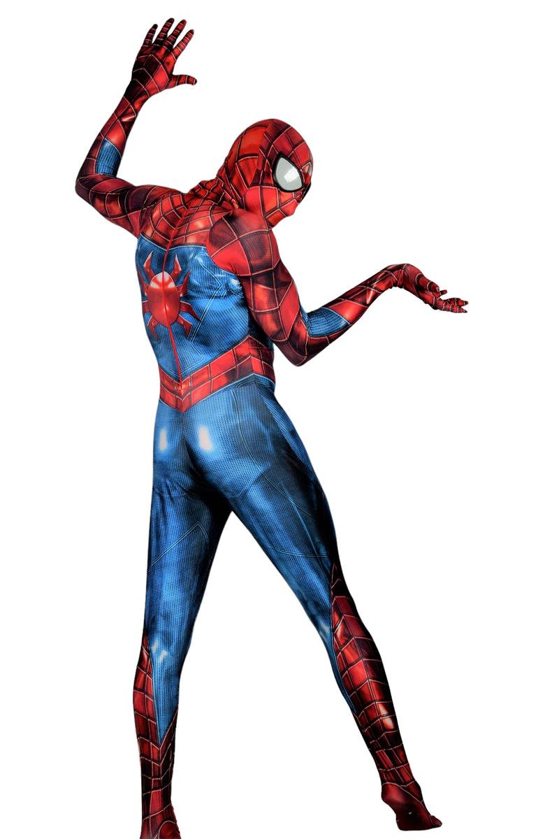 Men Spiderman Blue Jumpsuit Delux Cosplay Costume 3102  1