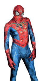 Men Spiderman Blue Jumpsuit Delux Cosplay Costume 3102  1