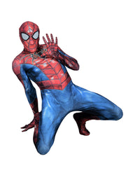 Men Spiderman Blue Jumpsuit Delux Cosplay Costume 3102  1
