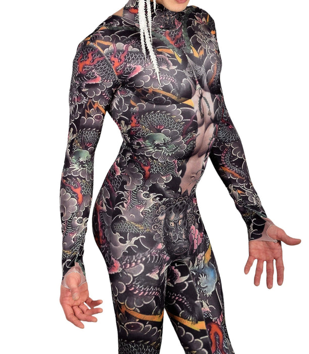 Men Stretchy 3D Effect Devilish Body suit  S/M 3111 2