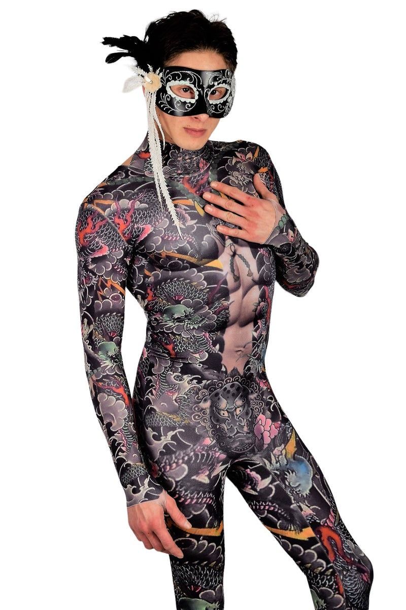 Men Stretchy 3D Effect Devilish Body suit  S/M 3111 2