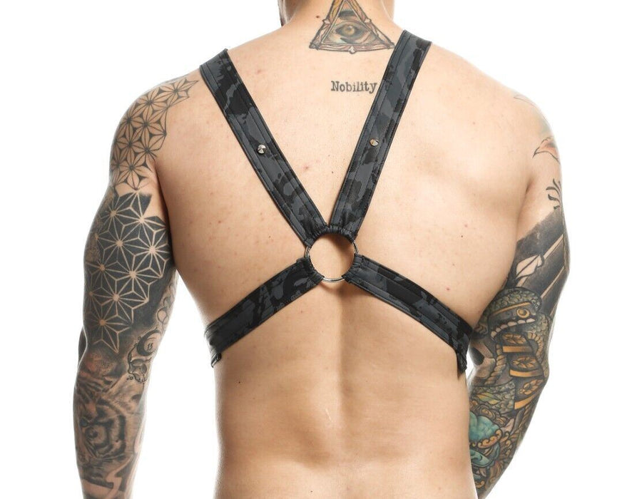 MOB DNGEON Eroticwear Cross Chain Harness O/S Midnight DMBL09 9