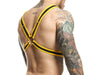 MOB DNGEON Eroticwear Cross Chain Harness Yellow O/S DMBL09 9