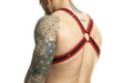MOB DNGEON Harness Cross C-Ring Wide Strap Harness Fetish Red DMBL07 6