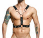 MOB Eroticwear Dungeon Cross Chain Harness One Size DMBL09 9 - SexyMenUnderwear.com