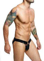 MOB Eroticwear Jockstrap Dngeon Chainlink Jock O/S Black DMBL02 2 - SexyMenUnderwear.com