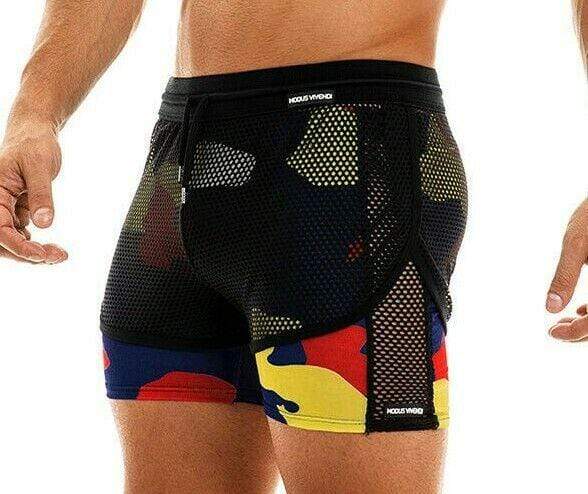 Modus Vivendi 2020 Short Camouflage Shorts C-Throug Mesh Black 02061 12 - SexyMenUnderwear.com