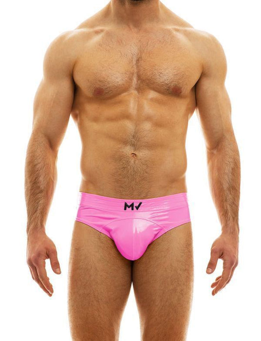 MODUS VIVENDI Bottomless Viral Vinyl Jockstrap Combo Neon Pink 08014 - SexyMenUnderwear.com