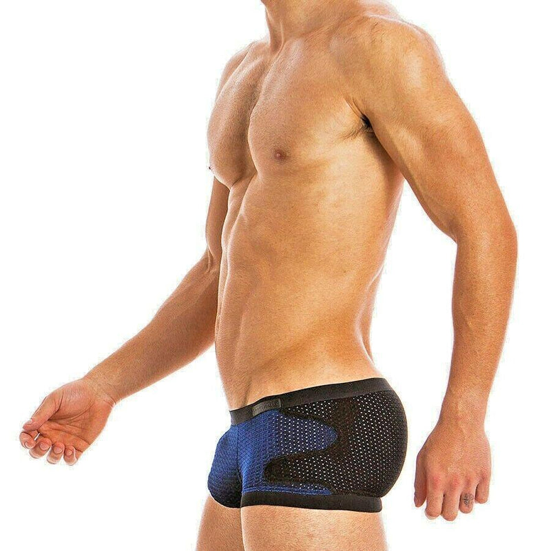 Modus Vivendi Boxer Brief Luxury Velvet Perforated Blue 17821 4 - SexyMenUnderwear.com
