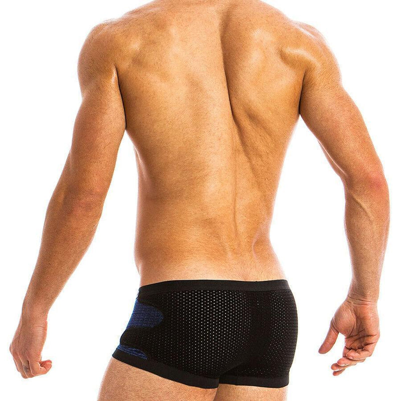 Modus Vivendi Boxer Brief Luxury Velvet Perforated Blue 17821 4 - SexyMenUnderwear.com