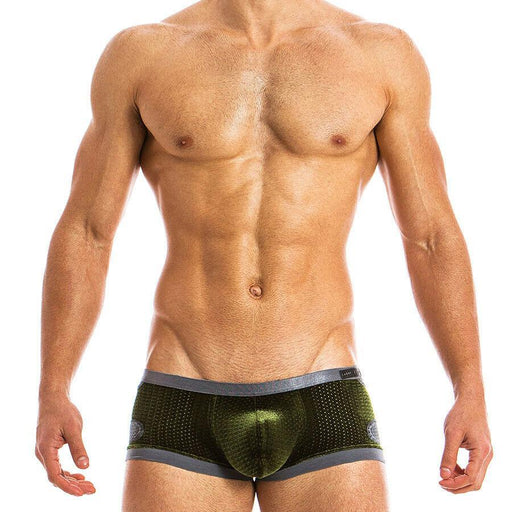 Modus Vivendi Boxer Briefs Luxury Soft Velvet Perforated Khaki 17821 4 - SexyMenUnderwear.com