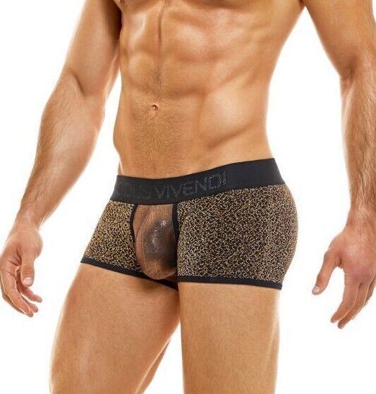 Modus Vivendi Boxer King Cheetah Jaquard Knitted Metallic Rose Gold 13121 25 - SexyMenUnderwear.com