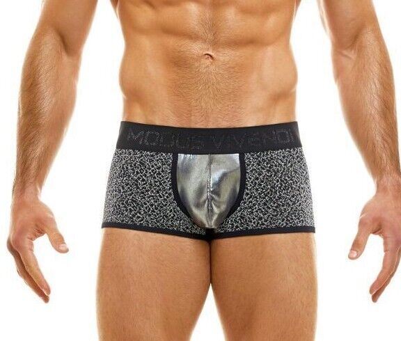 Modus Vivendi Boxer King Cheetah Jaquard Knitted Metallic Yarns Silver 13121 25 - SexyMenUnderwear.com