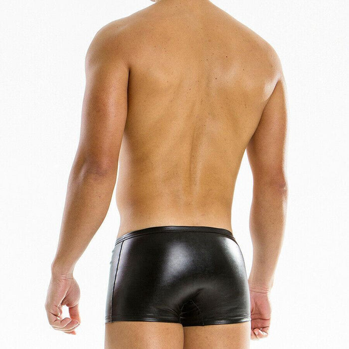 Modus Vivendi Boxer Leather-Look Fetish UnderGear Press Studs Black 20522 15 - SexyMenUnderwear.com