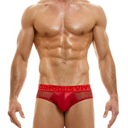Modus Vivendi Brief ARMOR Luxury Metallic Yarns Mesh Brief Red 01014 53 - SexyMenUnderwear.com