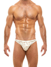 Modus Vivendi Brief Floral Lace Transparent Low-Cut Briefs Ivory 04111 48 - SexyMenUnderwear.com