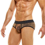 Modus Vivendi Brief King Cheetah Jaquard Knitted Briefs Rose Gold 13115 25 - SexyMenUnderwear.com