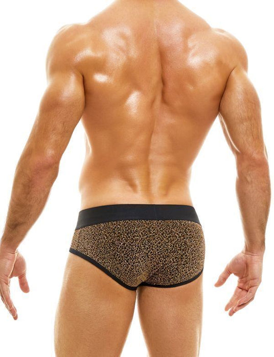 Modus Vivendi Brief King Cheetah Jaquard Knitted Briefs Rose Gold 13115 25 - SexyMenUnderwear.com