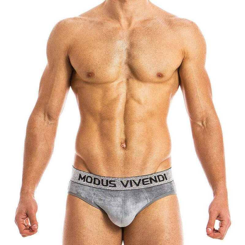 Modus Vivendi Brief X-Lux Bottomless Velvet jock BackLess Grey 19812 47 - SexyMenUnderwear.com