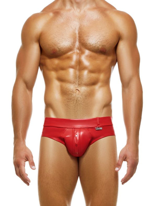 Modus Vivendi Briefs Bottomless Leather Legacy Open Back Brief Red 11113 56 - SexyMenUnderwear.com