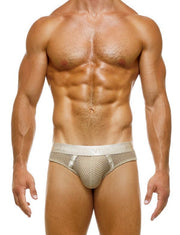 Modus Vivendi Classic Brief Host Shiny Satin Look Chic Briefs Ivory 03214 74 - SexyMenUnderwear.com