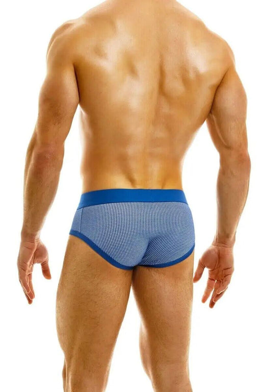 Modus Vivendi Classic Country Brief Jacquard Square Knitted Blue Briefs 02214 - SexyMenUnderwear.com
