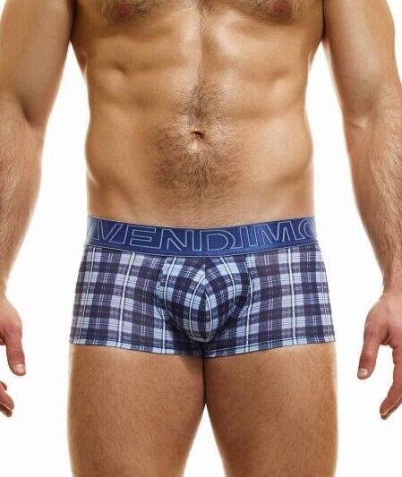 Modus Vivendi Exclusive Boxer Checkered Panel Cowboy-Look Blue 24226 - SexyMenUnderwear.com