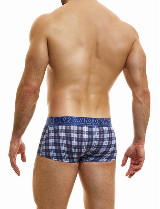 Modus Vivendi Exclusive Boxer Checkered Panel Cowboy-Look Blue 24226 - SexyMenUnderwear.com