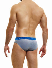 Modus Vivendi Exclusive Brief Lurex & Spandex Yarns Steel Blue Briefs 24224 - SexyMenUnderwear.com