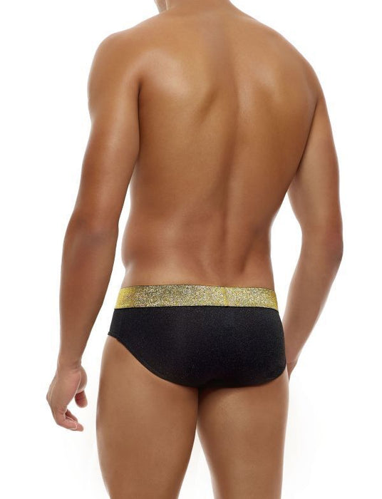 Modus Vivendi Exclusive Briefs Extra Shiny Gold Lurex Yarns Waisband Black 24214 - SexyMenUnderwear.com